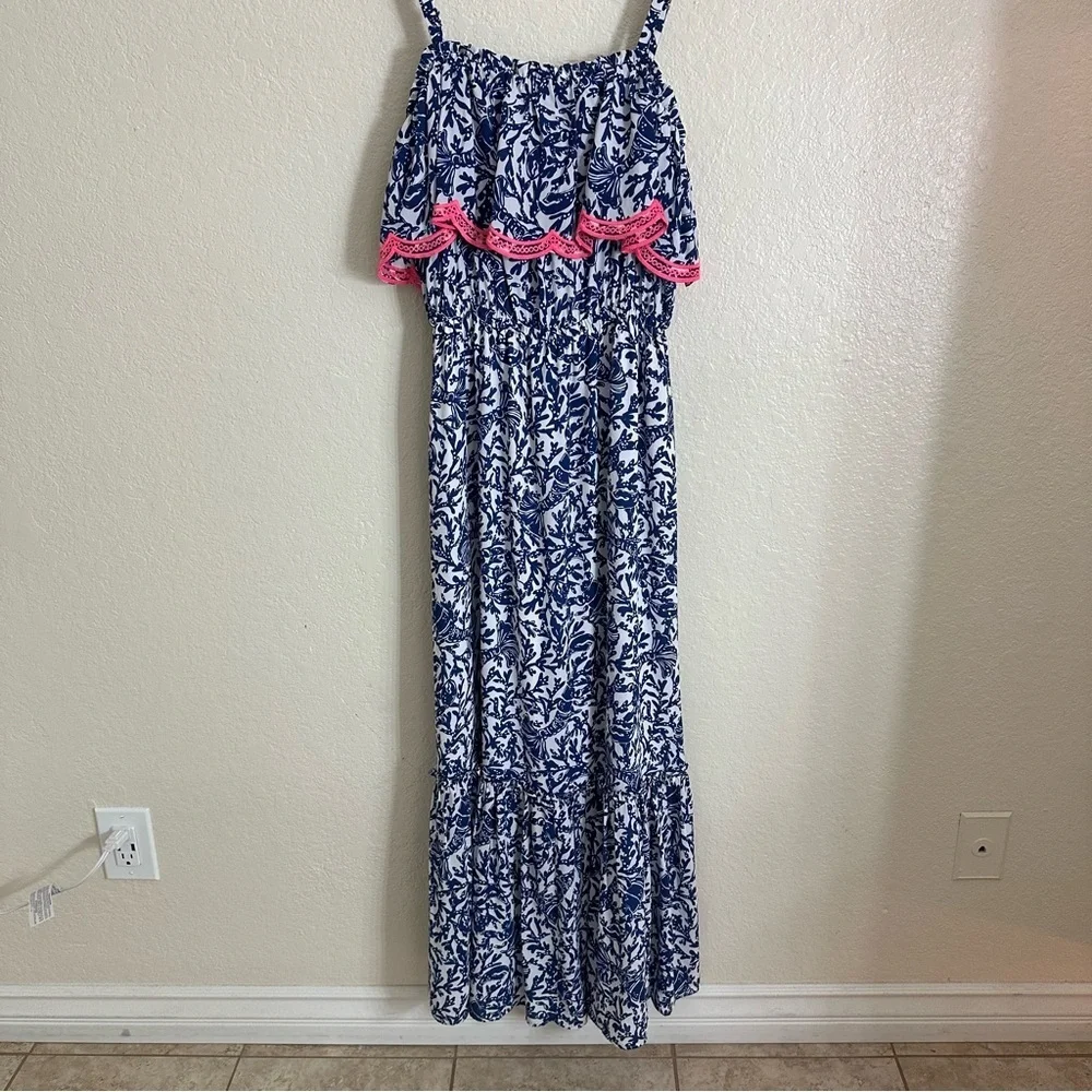 New Lilly Pulitzer Aida Ruffle Maxi Dress Size Medium - Picture 6 of 12